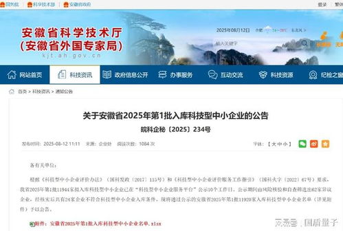 權威認可！安徽量子云入庫科技型中小企業，軟件開發展現硬實力